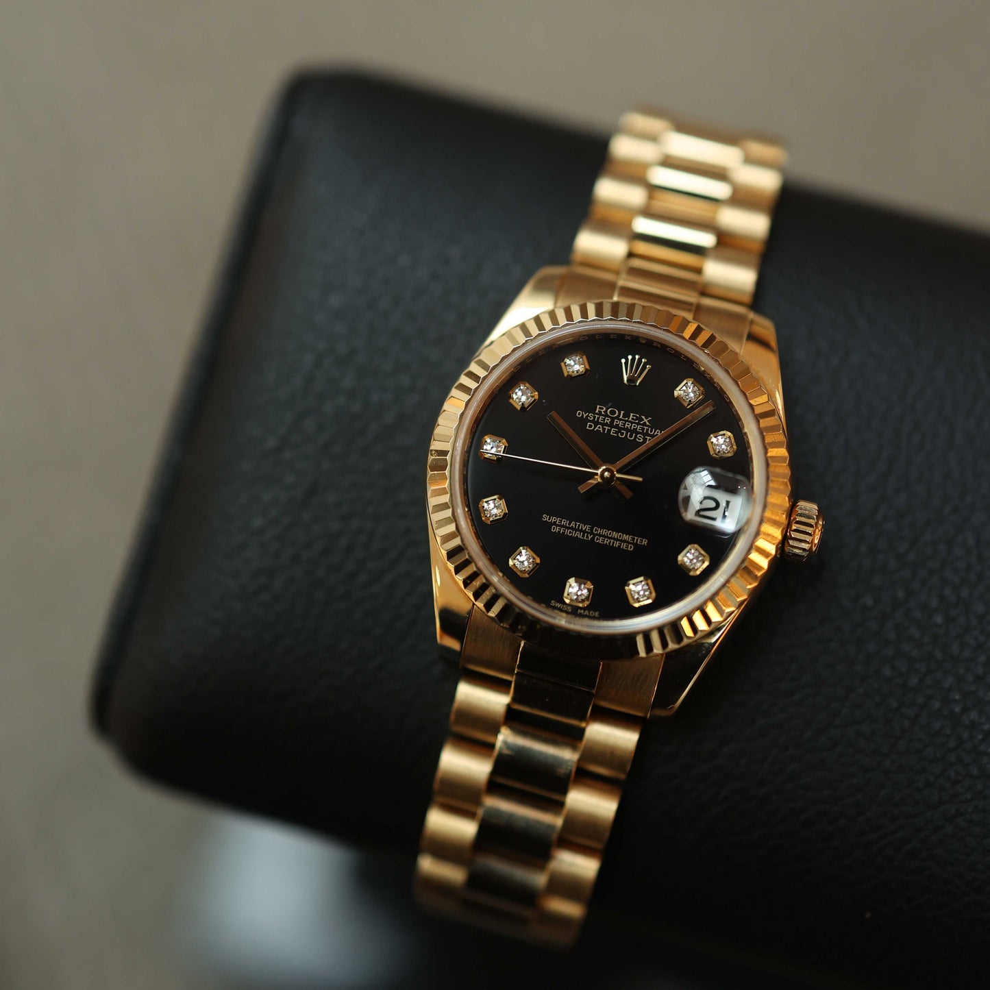 Rolex Datejust Yellow Gold Green Dial