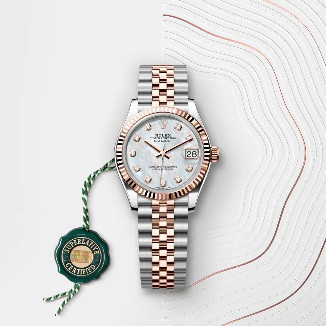 Rolex Datejust Everose Rolesor White Dial