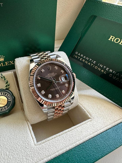 Rolex Datejust Everose Gold & Chocolate Dial