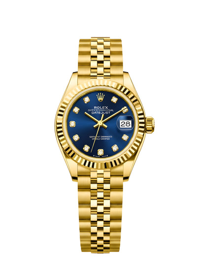 Rolex Lady-Datejust  yellow gold cadran bleu 31mm pour femme