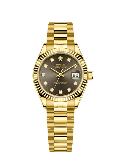 Rolex Lady-Datejust  yellow gold cadran gris foncé satiné 31mm pour femme