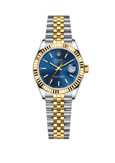 Rolex Lady-Datejust Oystersteel et gold cadran bleu 31mm pour femme