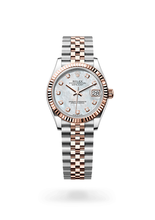 Rolex Datejust Everose Rolesor White Dial