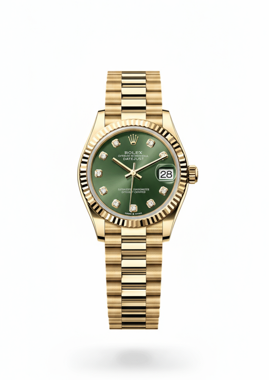Rolex Datejust Yellow Gold Green Dial