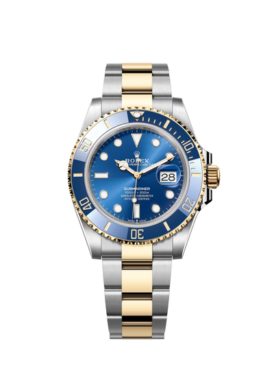 Rolex Submariner Date or et argent bleu