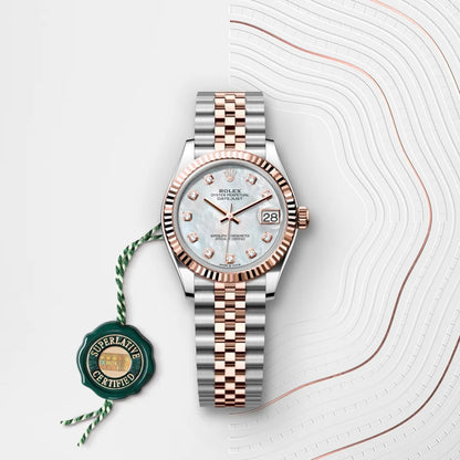 Rolex Datejust Everose Rolesor White Dial